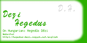 dezi hegedus business card