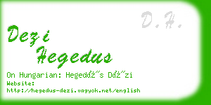 dezi hegedus business card